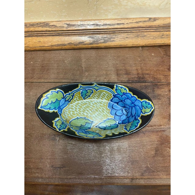 1970s Vintage Dish With Floral Motif, Amsterdam Import For Sale - Image 5 of 7