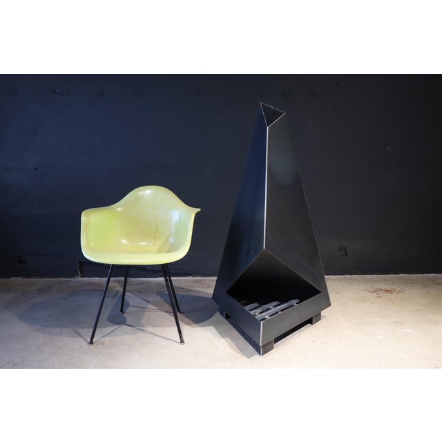 Steel Chiminea Fire Pit Outdoor Fireplace Small by Koby Knoll Click, Attributed For Sale - Image 4 of 11
