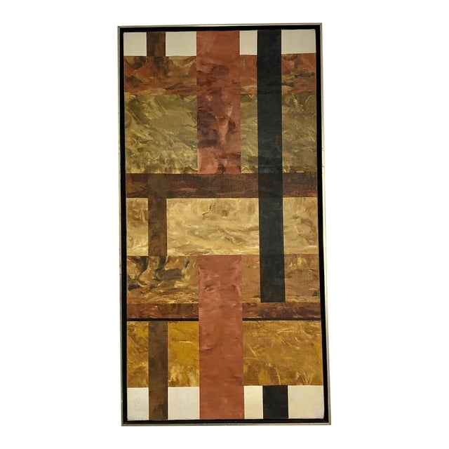 Vintage Mid Century Modern Original Oil Painting For Sale