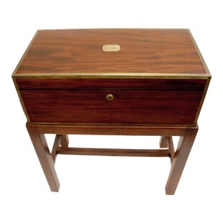 Circa 1860 English Lap Desk on Custom-Made Side Table Stand For Sale