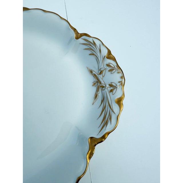 Haviland & Co. Haviland Limoges China Serving Platter - Gilt Trim Featuring Asparagus For Sale - Image 4 of 6
