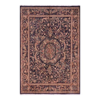 Shabby Chic Tamour Pak-Persian Blue/Red Wool Rug - 10'2'' X 14'1'' For Sale