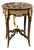 Gilded Marble Majesty – French Louis XV-Inspired Side Table With Ornate Gold Leaf Gallery & Cabriole Legs For Sale