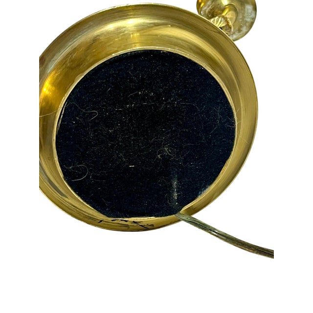 Metal Early 20th Century Empire-Style French Tôle & Gilt Brass Bouillotte Lamp With Green Tole Shade For Sale - Image 7 of 15