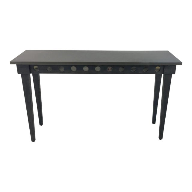 Modern Currey & Co. Metal and Mirror Prototype Console Table For Sale