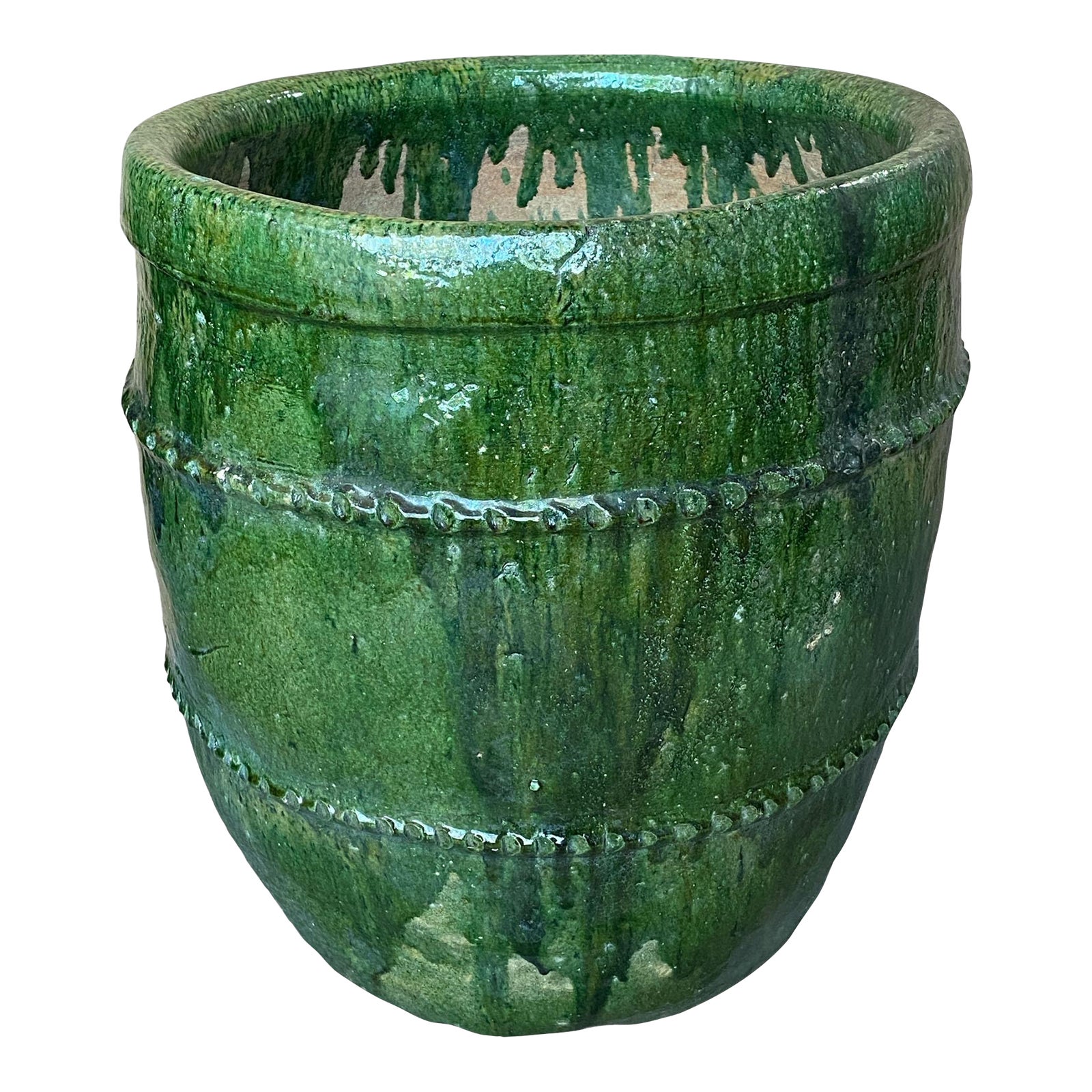 Vintage Large Moroccan Green Tamegroute Pottery Cachepot/ Jardinieire ...