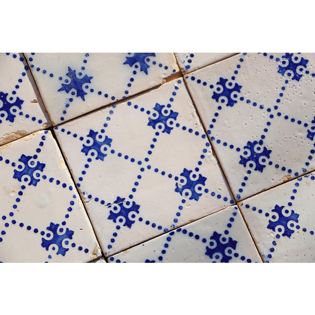 Antique 19th Century Portuguese Blue Cross Lattice Tiles, Set of 15 For Sale - Image 12 of 15