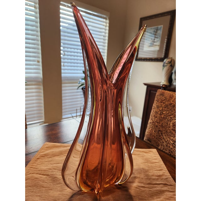 A stunning and rare architectural statement piece designed by Flavio Poli for Seguso Vetri d’Arte, circa 1950s/60s. This...