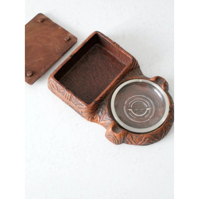 Wood Vintage Syroco Style Tobacciana Box With Tray For Sale - Image 7 of 13