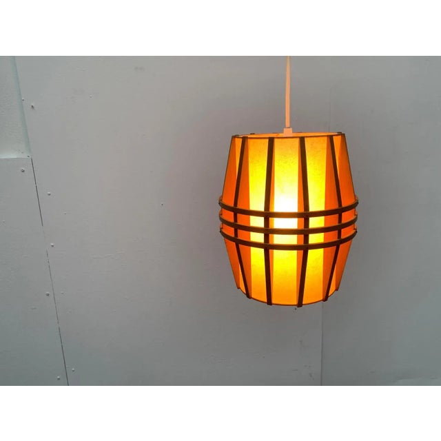 Mid-Century Wooden Cocoon Pendant Lamp For Sale - Image 16 of 18