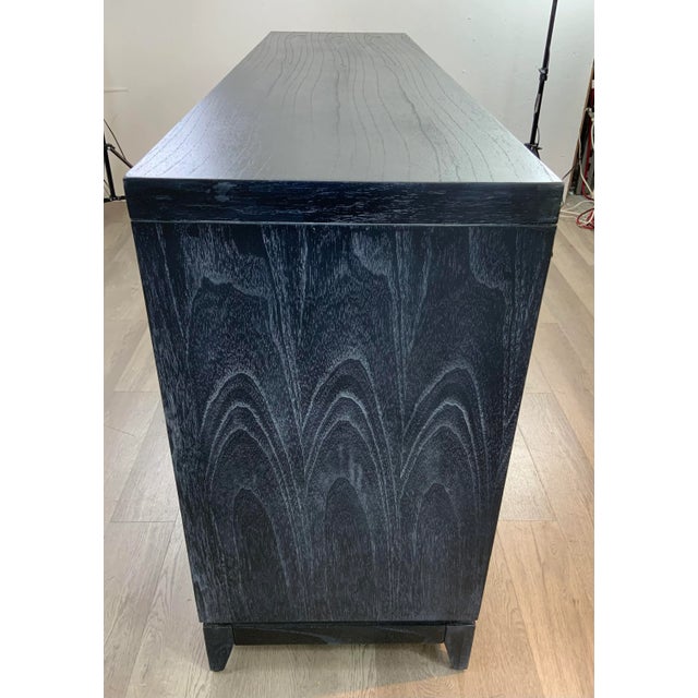 2020s Modern Black Cerused Oak Finished Four Door Credenza For Sale - Image 5 of 10
