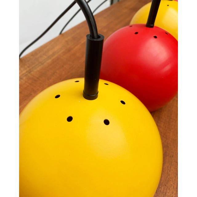 Mid-Century German Space Age Metal Ball Pendant Lamps, Set of 2 For Sale - Image 10 of 18