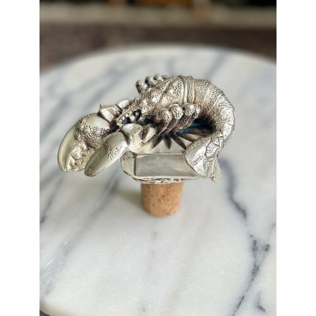 Silver Emyl Seré 20th Century Italian Sterling Figural Lobster Decanter Stopper For Sale - Image 8 of 8