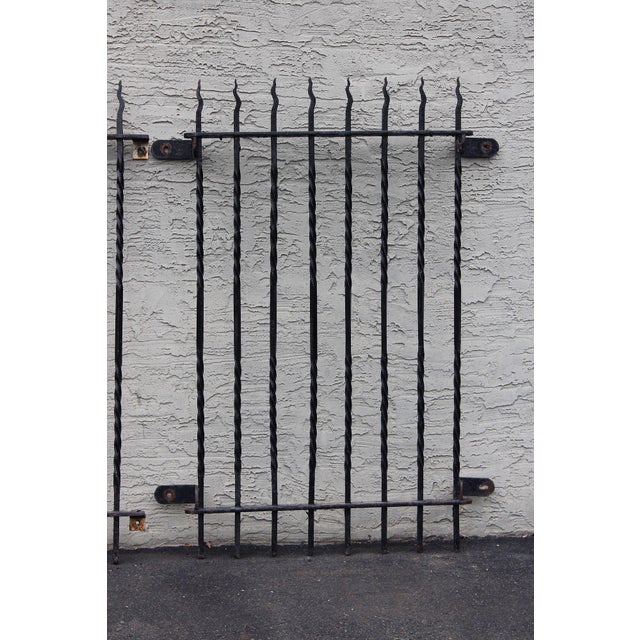 Hand Forged Set of Three Wrought Iron Window Grates For Sale In Philadelphia - Image 6 of 12