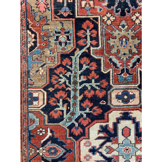Antique Persian Heriz DREAM in Rare Lattice Design Rug 9.2 x 11.6 For Sale - Image 11 of 11