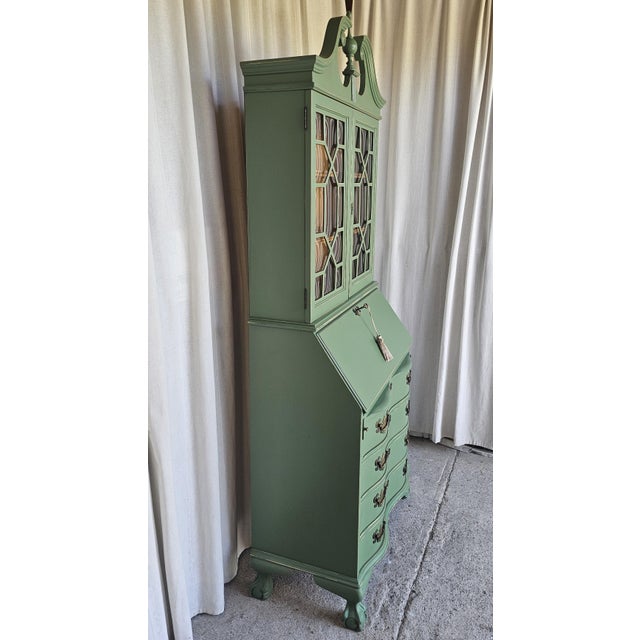 1940s Green Secretary Hutch, Circa 1940's. For Sale - Image 5 of 18