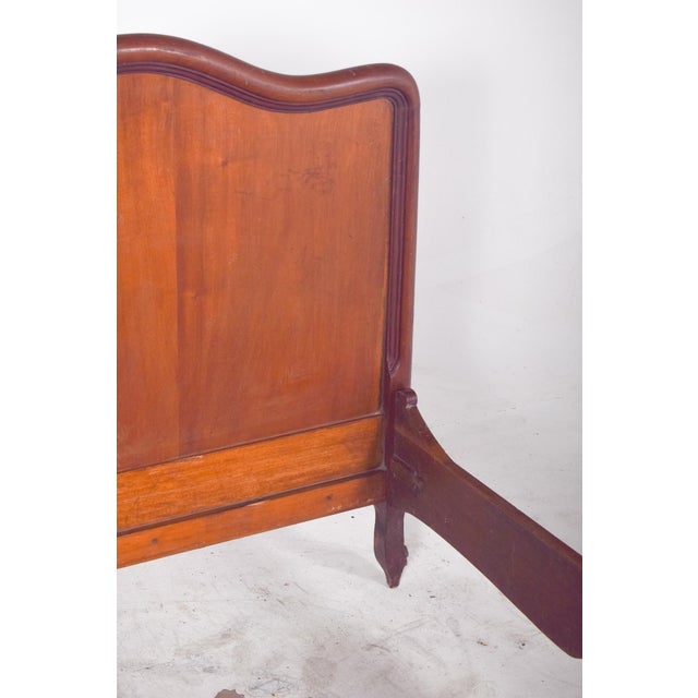 Brown Louis XV Style Mahogany Veneered Bed, 1890 For Sale - Image 8 of 9