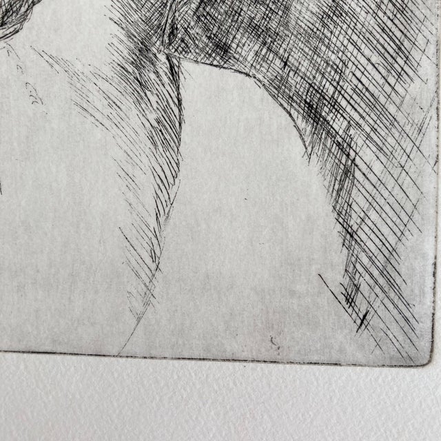 1950s Modern Original Portrait Etching of a Woman For Sale - Image 4 of 12