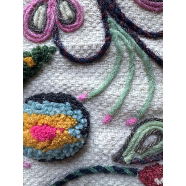 Large Mid-Century Scandinavian Studio Textile Wall Hanging Tufted Wool Tapestry, 1970s For Sale - Image 8 of 13