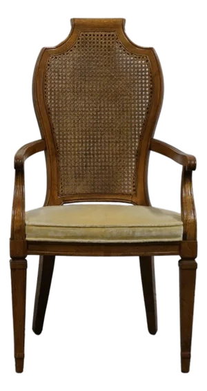 Century Furniture Italian Neoclassical Tuscan Style Cane Back Dining Arm Chair