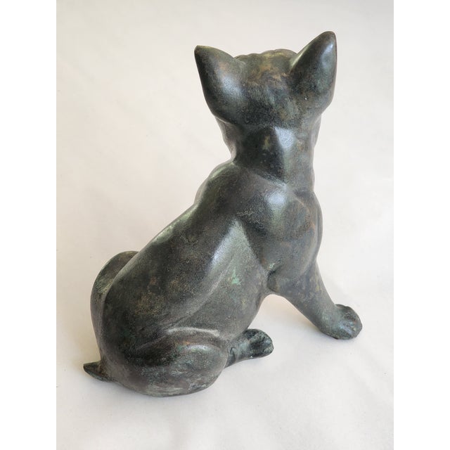1980s Maitland-Smith Dog Sculpture Bronze Cast Metal Resting Pug Boxer Puppy Model For Sale In New York - Image 6 of 9