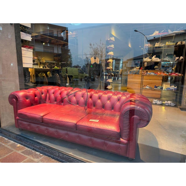 Maroon 3-Seater Sofa in Bordeaux Leather from Poltrona Frau, 1965 For Sale - Image 8 of 11