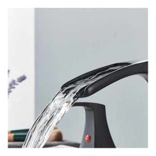 3 Hole Widespread Bathroom Sink Faucet Black 2-Handle Vanity Basin Mixer W/Drain For Sale