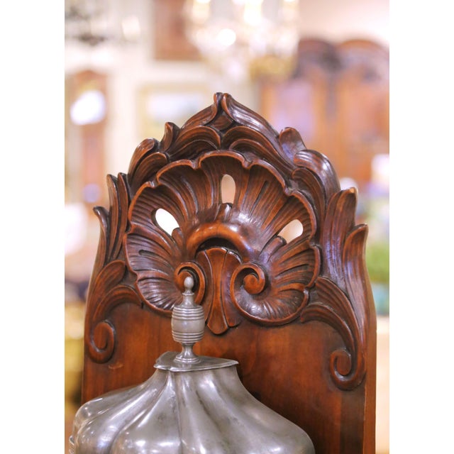 Brown 18th Century French Louis XV Pewter Lavabo Fountain With Walnut Stand For Sale - Image 8 of 14