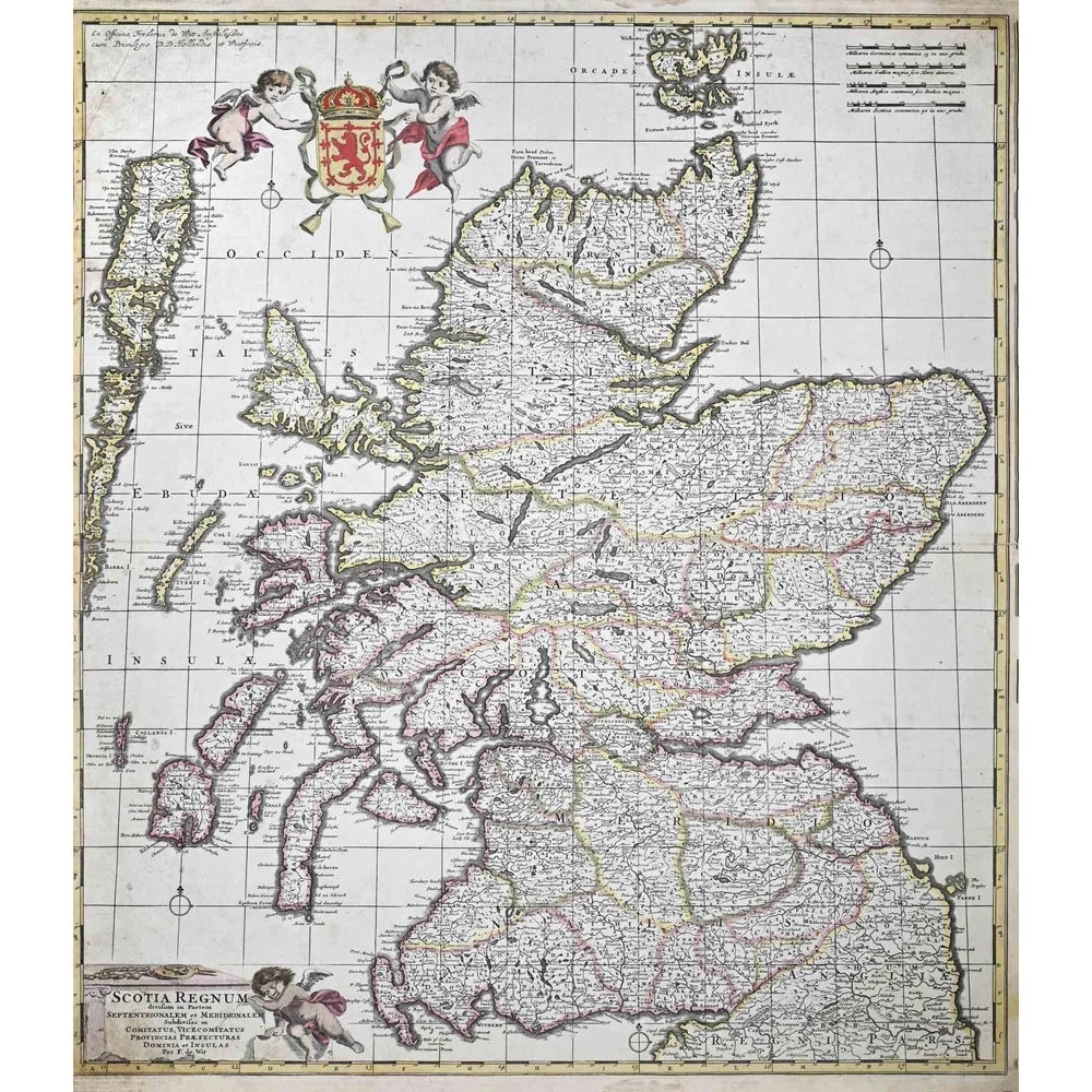 Scotia Regnum Map Etching by Frederick de Wit, 1680s | Chairish