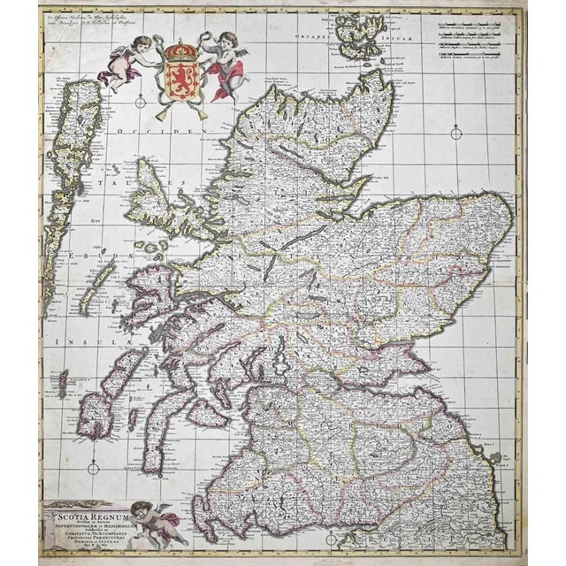 Scotia Regnum Map Etching by Frederick de Wit, 1680s For Sale
