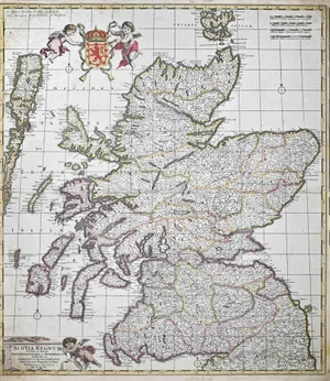 Scotia Regnum Map Etching by Frederick de Wit, 1680s