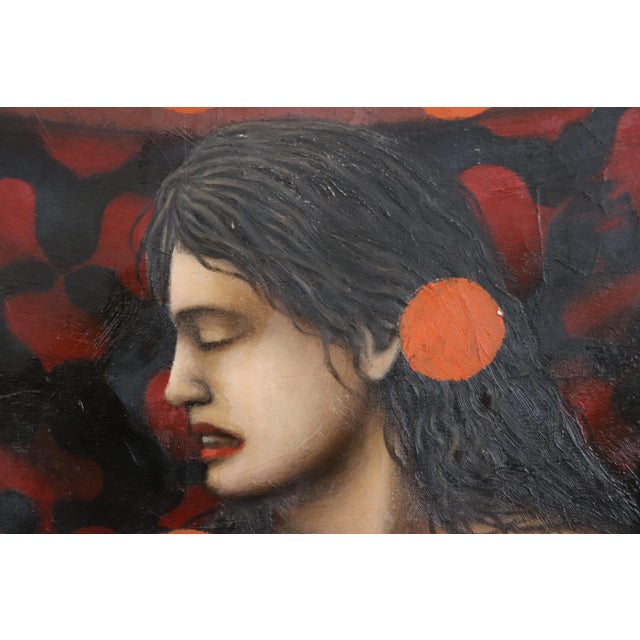 Large Contemporary Signed on Canvas "La Desmemoriada" by Roberto Marquez For Sale In Philadelphia - Image 6 of 11