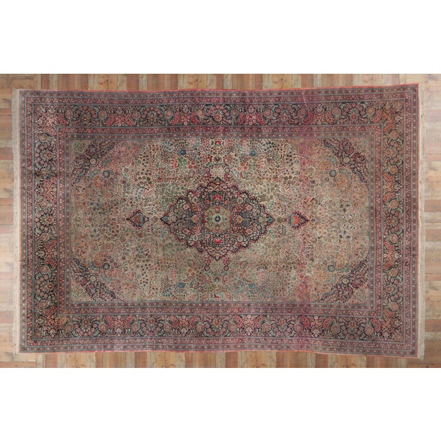 Vintage Chinese Silk Tabriz Rug, 11'11 X 18'02 For Sale - Image 11 of 11
