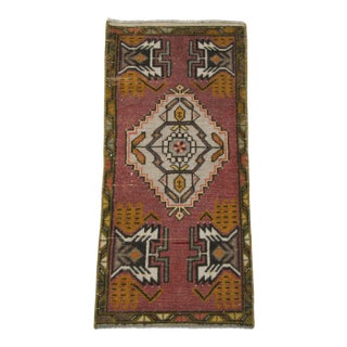 Vintage Mini Turkish Rug For Sale