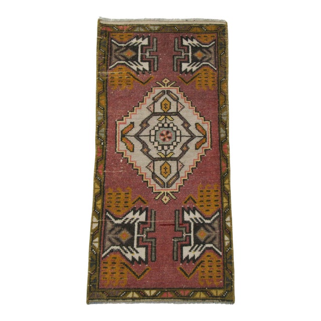 Vintage Mini Turkish Rug For Sale