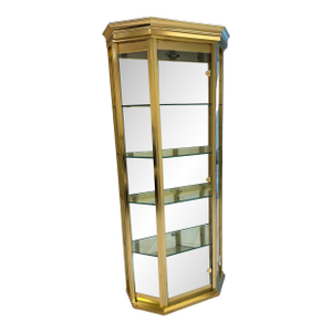 1970s Hollywood Regency Mid Century Glass Display Cabinet