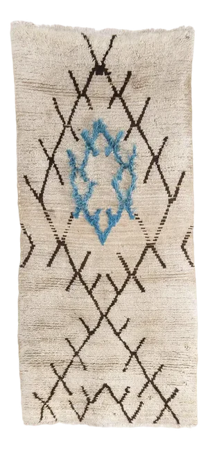 Vintage Berber Azilal Monochromatic Diamond Graphic Rug
