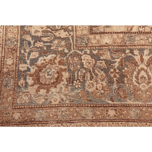 Beige Authentic Early 20th Century Persian Tabriz Handmade Wool Carpet For Sale - Image 8 of 11