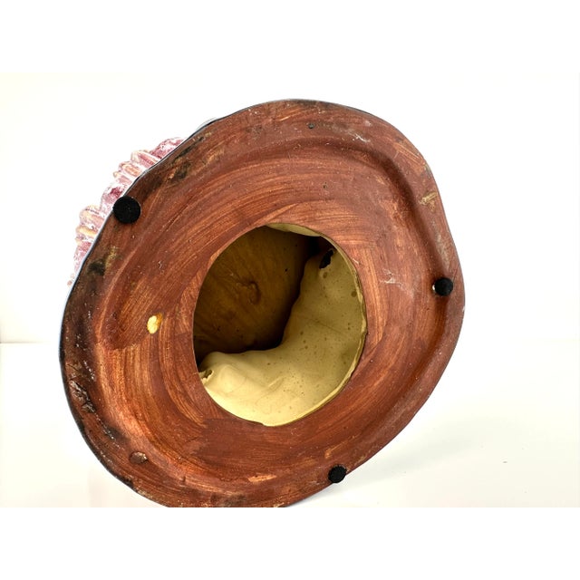 1960s Vintage Italian Majolica Style Monkey Hand Painted Sculpture Centerpiece For Sale - Image 12 of 12