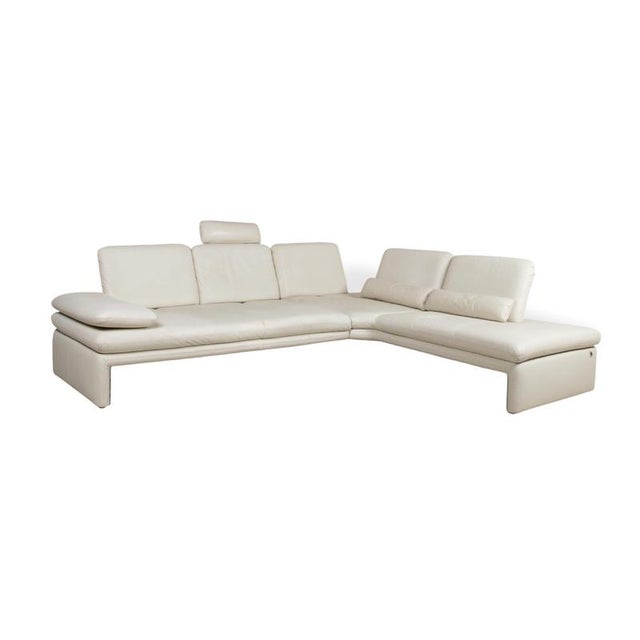 Leather Corner Sofa in Cream Beige with Manual Function by Willi Schillig For Sale - Image 4 of 18
