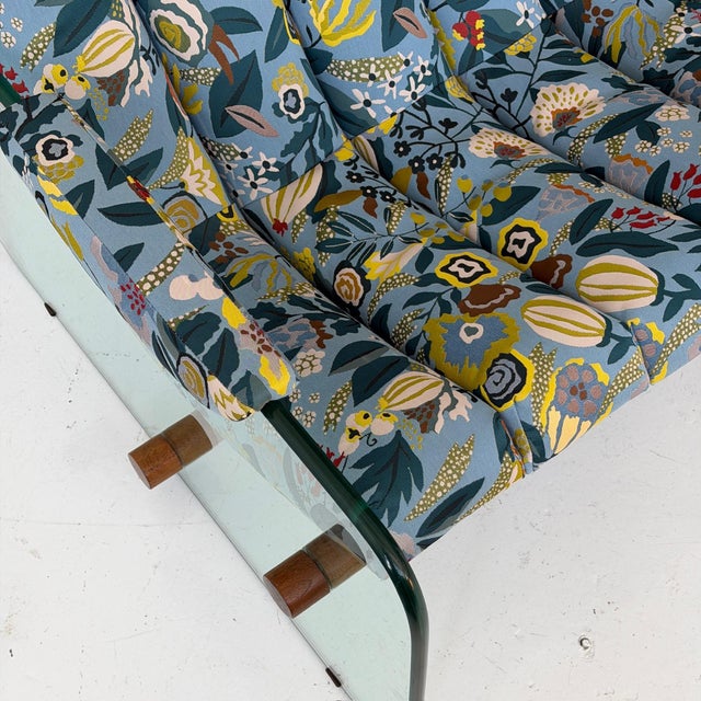 Blue 1970s Glass Sofa Attributed to Adrian Pearsall for Craft Associates For Sale - Image 8 of 12