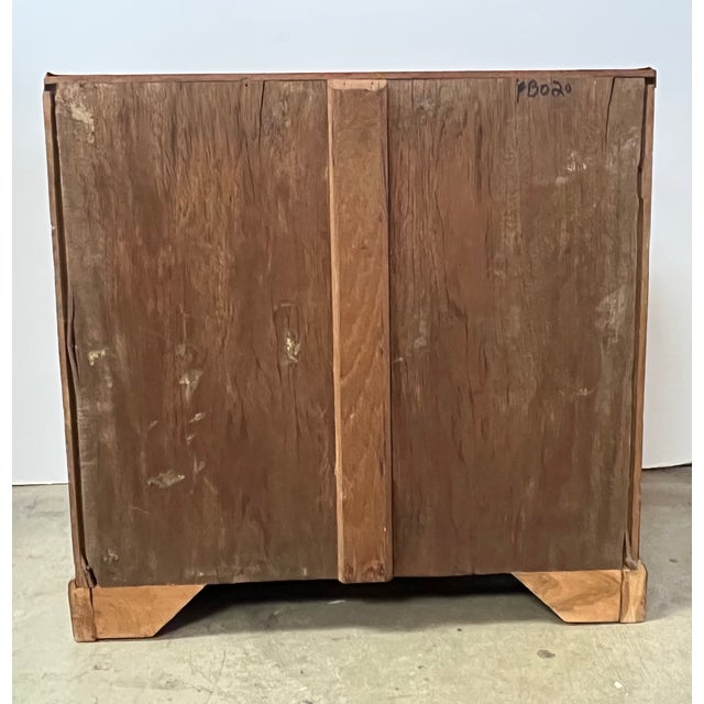 1940s 1950s Vintage Oak Small Military Chest W/Brass Hardware For Sale - Image 5 of 6