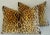 Pair of large custom-tailored pillows in handloomed silk & cotton Italian Scalamandré "Leopardo" leopard velvet fabric....