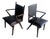 Mid-Century Armchairs in Dark Wood and Brown Upholstery, 1960s, Set of 2 For Sale