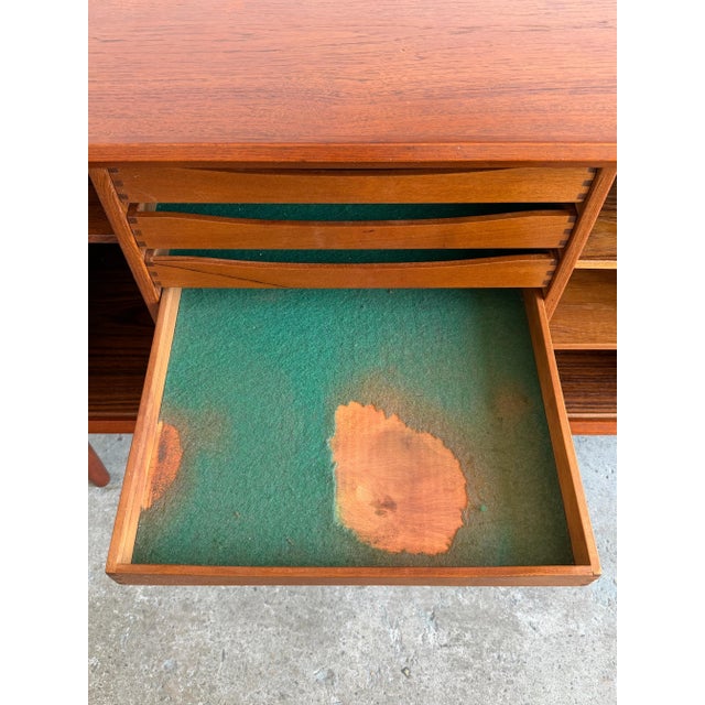 Svend Aage Larsen for Faarup Møbelfabrik Mid Century Danish Teak Tambour Door Credenza For Sale - Image 9 of 12