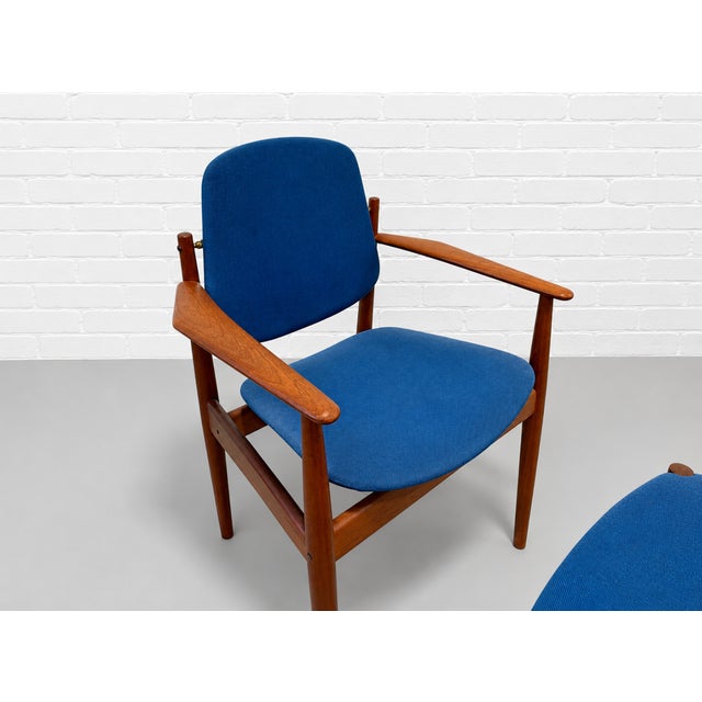 Mid Century Modern Danish Teak Model 203 Armchair + Ottoman by Arne Vodder for France & Daverkosen, C. 1960's For Sale In New York - Image 6 of 17