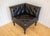 Black Leather Chesterfield Armchair Corner Salon Moschino Haslam Country House Designer, 1990s For Sale - Image 3 of 18