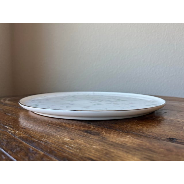 1980s 1980s Mikasa Feelings Pattern 12" Bone China Porcelain Cake Plate, Platter For Sale - Image 5 of 7