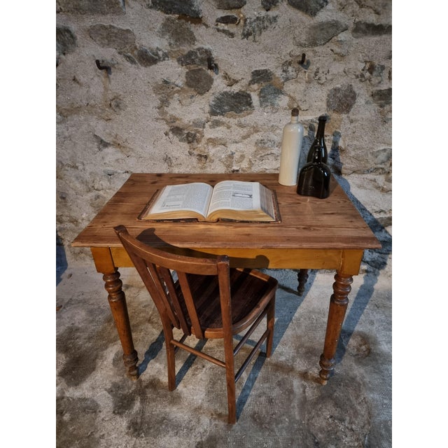 Brown Vintage French Farmhouse Table, 1930s For Sale - Image 8 of 13