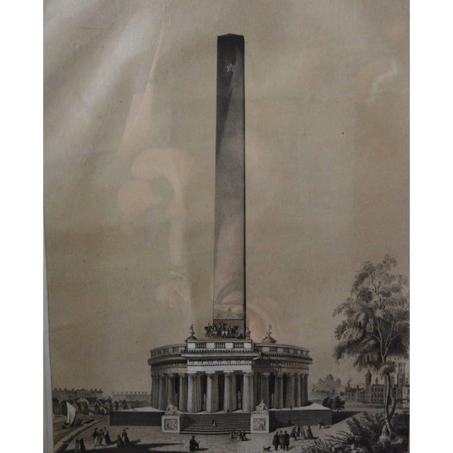 This is a mid-19th century lithograph of the Washington Monument. These were made to raise money to build the monument....